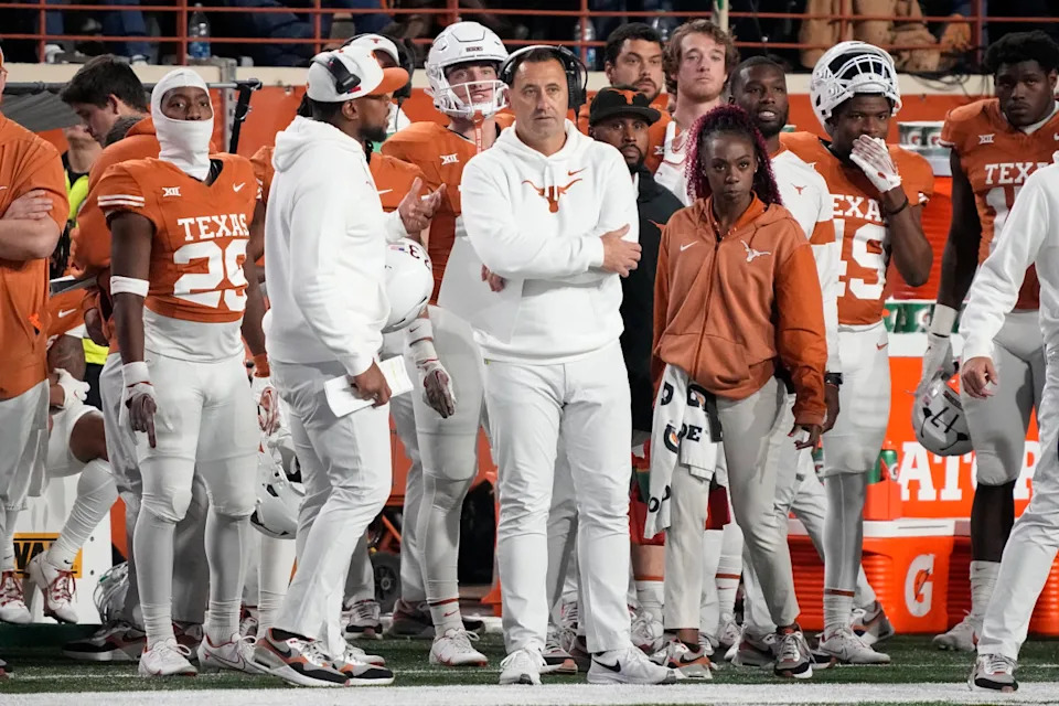 Texas Longhorns head coach Steve Sarkisian against the Texas Tech Red Raiders.Scott Wachter-Imagn Images