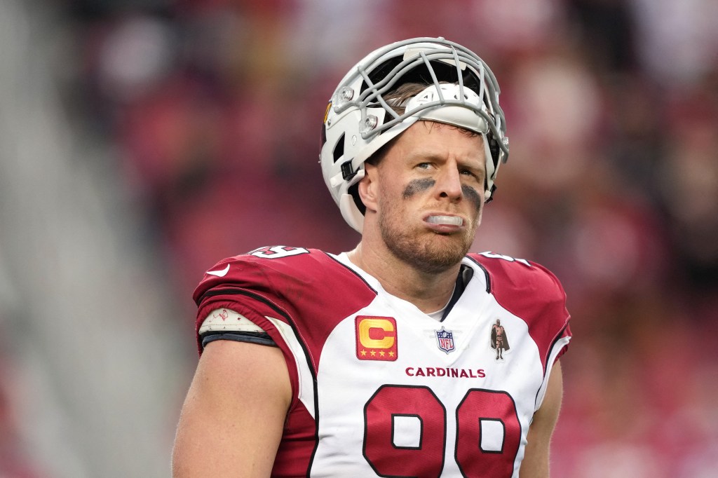 J.J. Watt, Arizona Cardinals defensive end, on the field.