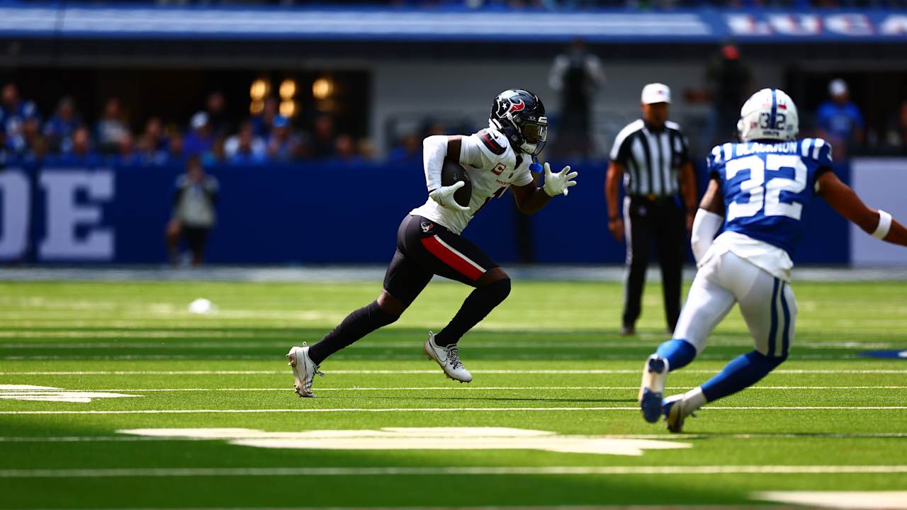 C.J. Stroud fired a 9-yard touchdown pass to Stefon Diggs in the second quarter of Sunday's Texans game at Indianapolis.
