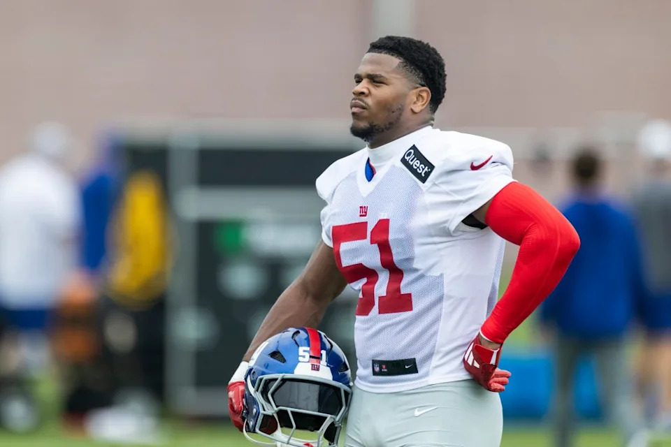Giants linebacker Abdul Carter (51) looks on during Training Camp at the Quest Diagnostics center, Sunday, July 27, 2025. Corey Sipkin for the NY POST