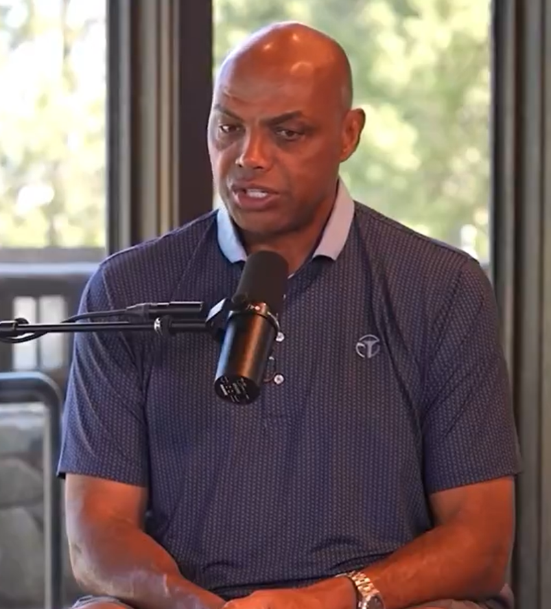 Charles Barkley speaking into a microphone.