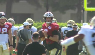 Saints put on pads for the first time this training camp