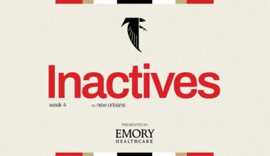 Falcons release inactives list ahead of Week 4's NFC South rivalry between Atlanta and New Orleans
