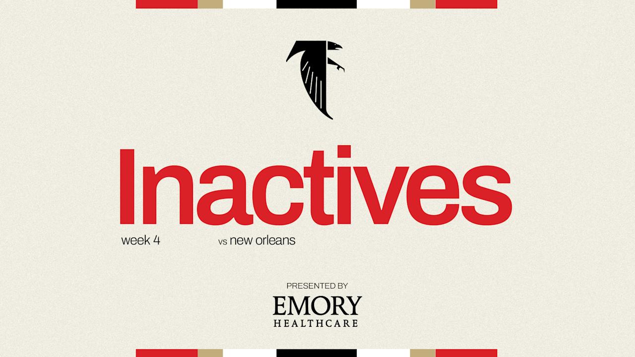 Falcons release inactives list ahead of Week 4's NFC South rivalry between Atlanta and New Orleans