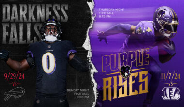 Ravens Announce Game for Alternate Purple Rising Helmet