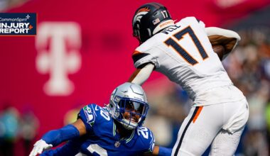 Three starters held out of practice, WR Devaughn Vele returns ahead of Week 3 matchup with Buccaneers