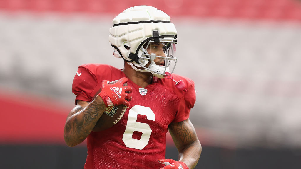 James Conner looks on during Cardinals training camp...