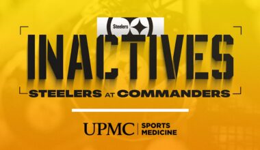 Steelers inactives for Week 10 vs. Commanders