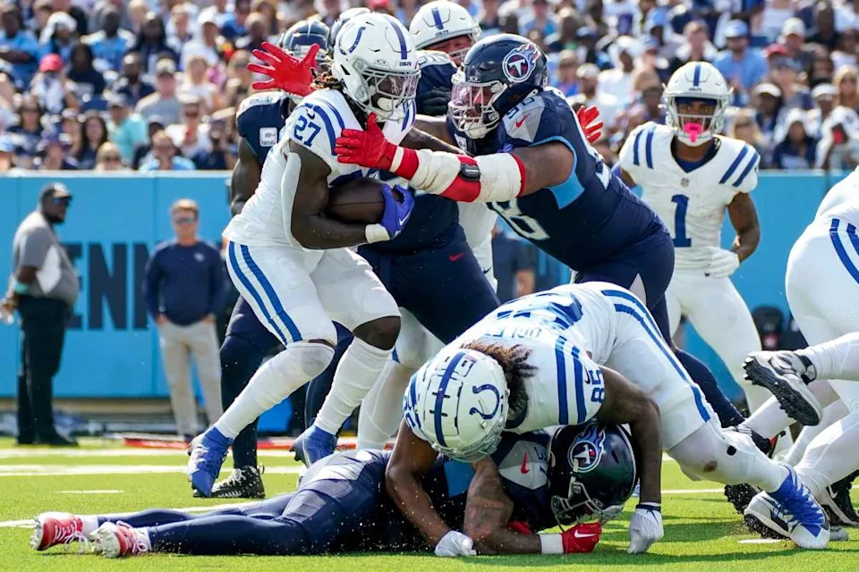 Tennessee Titans defensive tackle Jeffery Simmons (98).Andrew Nelles &sol; The Tennessean &sol; USA TODAY NETWORK via Imagn Images