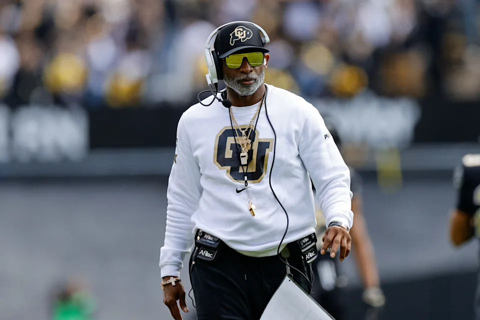 Colorado Buffaloes head coach Deion Sanders during the spring game at Folsom Field.© Isaiah J. Downing-Imagn Images