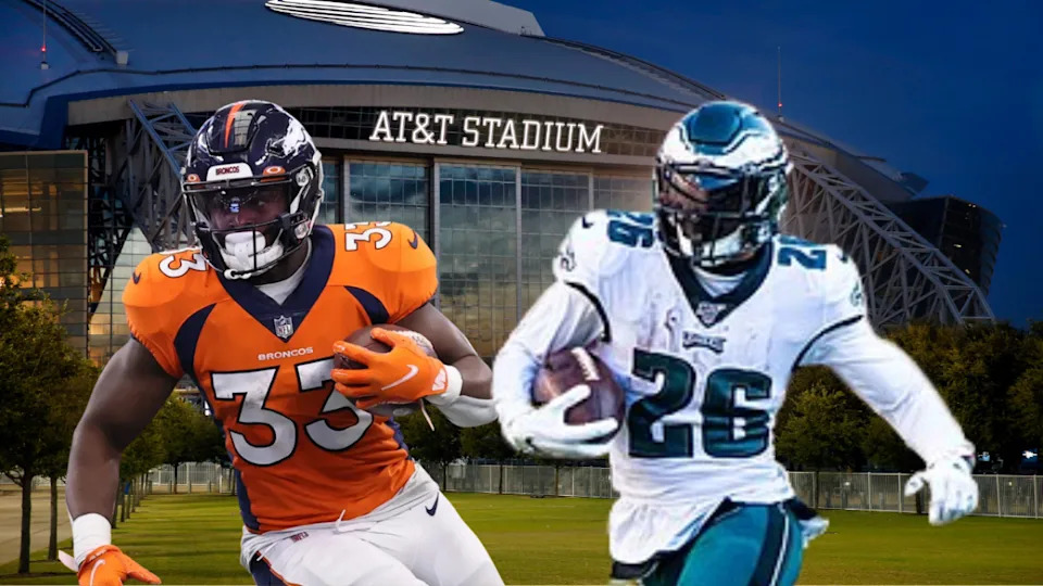 Miles Sanders and Javonte Williams At AT&T StadiumTony Fisher