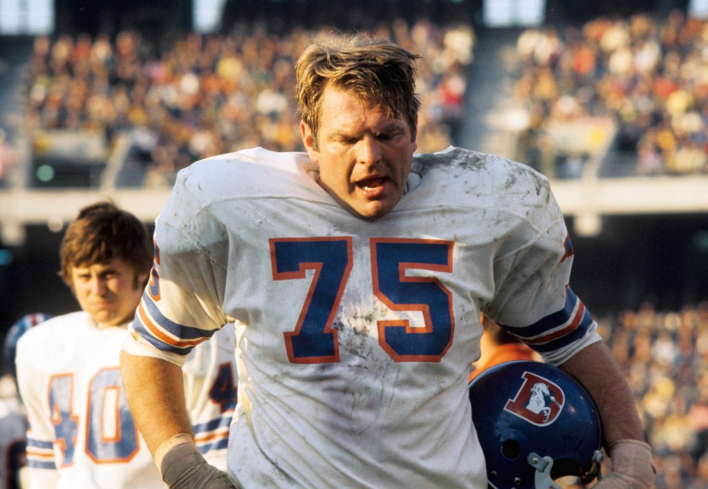 Denver Broncos tackle Roger Shoals (75) on the sideline.