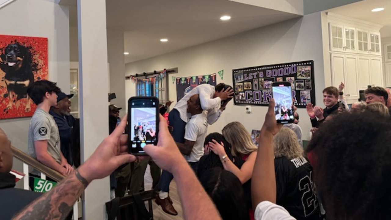 What do you call a draft party without being drafted? For Jalen Coker: "Awesome"