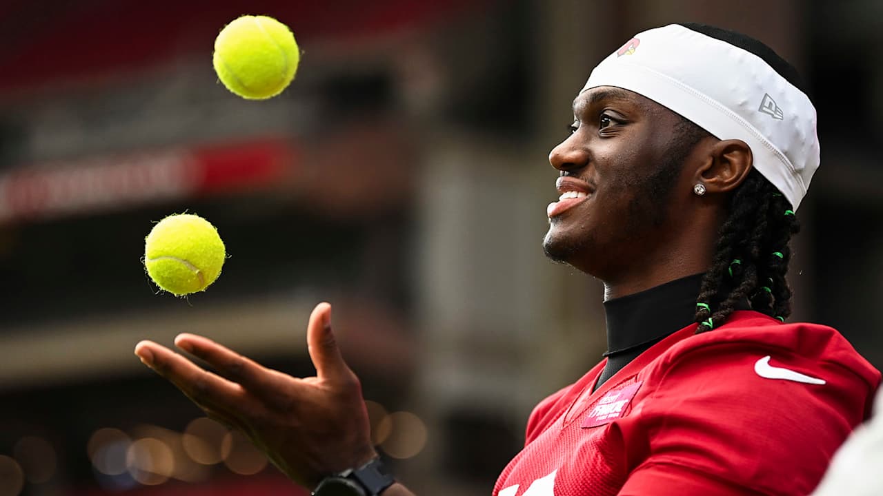 Built up to 220 pounds and more relaxed, Cardinals WR Marvin Harrison Jr. confident in Year 2 jump