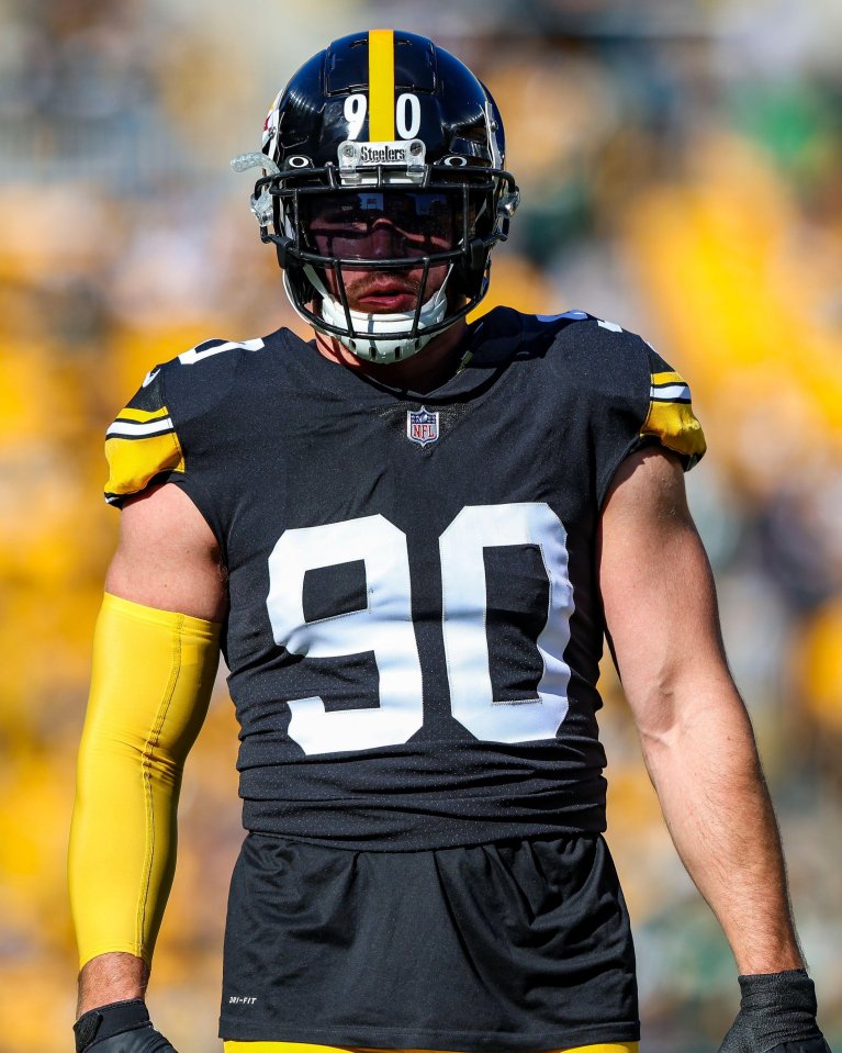 Pittsburgh Steelers linebacker TJ Watt (90) on the field.