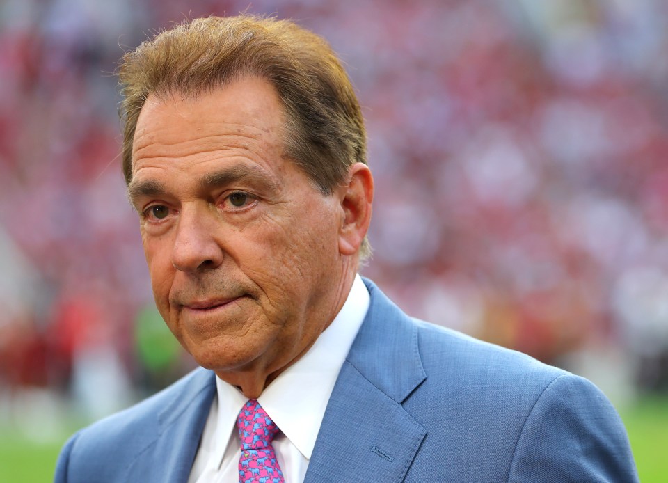 Nick Saban at a football game.