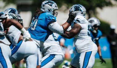 Robert Hunt and the offensive line can shine when pads go on