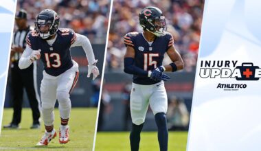 Bears receivers Rome Odunze, Keenan Allen questionable for Week 2 Sunday Night Football game vs. Houston Texans