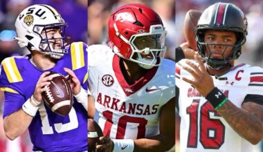 Garrett Nussmeier, Taylen Green, LaNorris Sellers, Arkansas football, LSU football, South Carolina football, NFL Draft