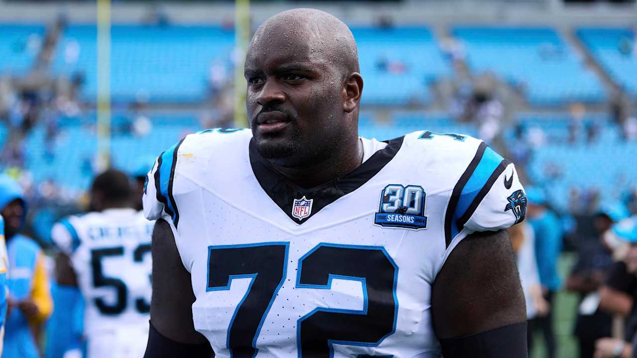 Panthers' Taylor Moton has 'another contract' in him, thrilled to return entire OL group