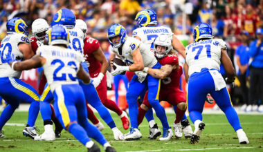 Cardinals OLB Dennis Gardeck has three of team's five sacks in 41-10 rout of Rams