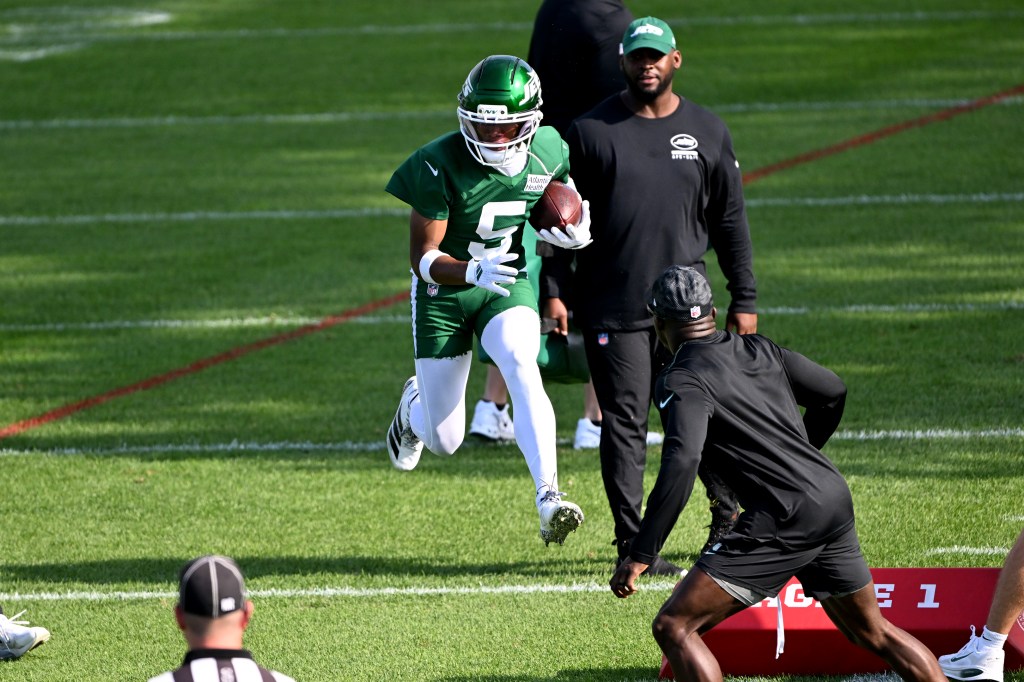 New York Jets wide receiver Garrett Wilson at training camp.