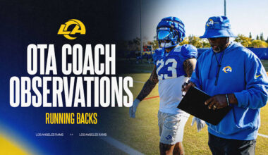 Rams RBs coach Ron Gould discusses Kyren Williams’ increased explosiveness, Blake Corum and Jarquez Hunter’s OTA performances