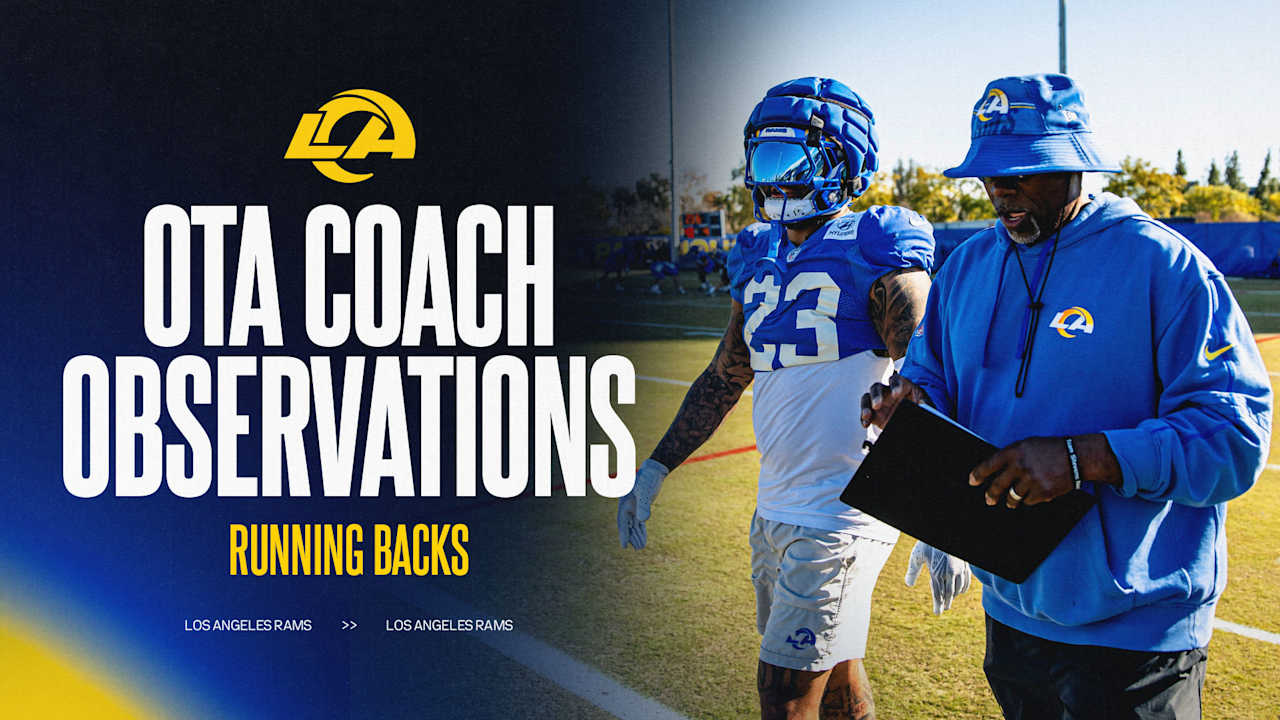 Rams RBs coach Ron Gould discusses Kyren Williams’ increased explosiveness, Blake Corum and Jarquez Hunter’s OTA performances