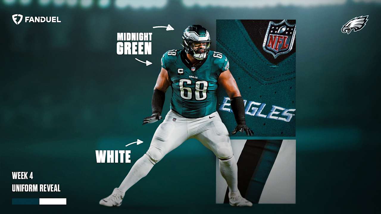 Which jerseys are the Eagles wearing Sunday?