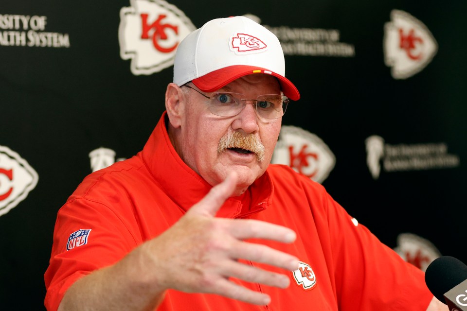 Andy Reid, Kansas City Chiefs head coach, speaking to the media.