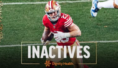 Christian McCaffrey and Nick Bosa Active vs. Buccaneers; Inactives for #SFvsTB
