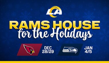 "Rams House for the Holidays” returns for Weeks 17 & 18 encouraging Season Ticket Members to donate tickets to deserving organizations