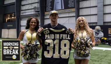 UFC Fighter Dustin Poirier visits the Saints