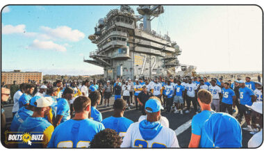 Chargers Hold Walkthrough Practice Aboard USS Abraham Lincoln