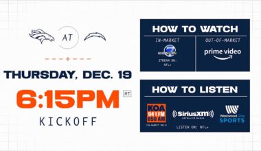 How to Watch: Broncos at Chargers