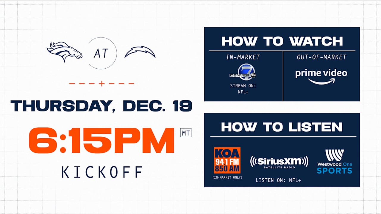 How to Watch: Broncos at Chargers