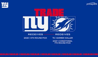 Giants trade TE Darren Waller to Dolphins
