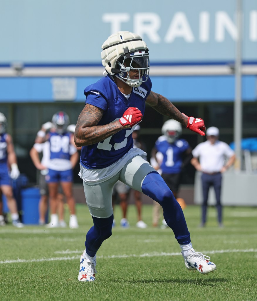 New York Giants wide receiver Jalin Hyatt at training camp.