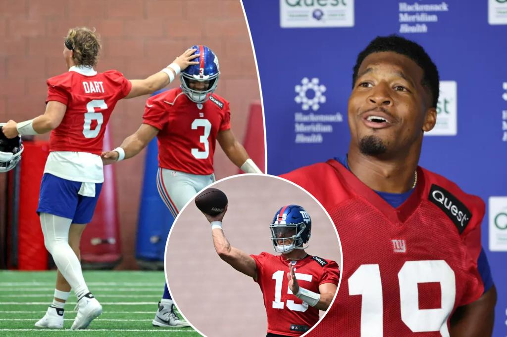 Giants' crowded quarterback room has avoided any early misery