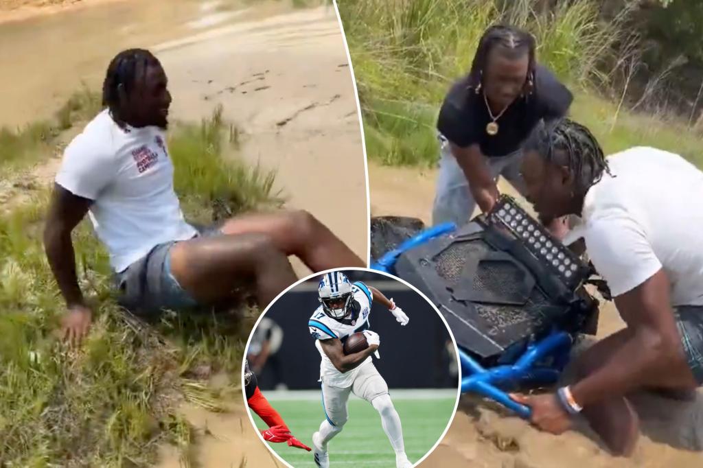 Panthers receiver Xavier Legette helped stranded person on ATV