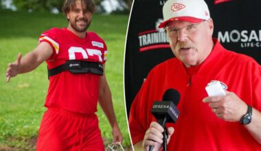 Andy Reid hypes 'svelte' Travis Kelce after transformative offseason
