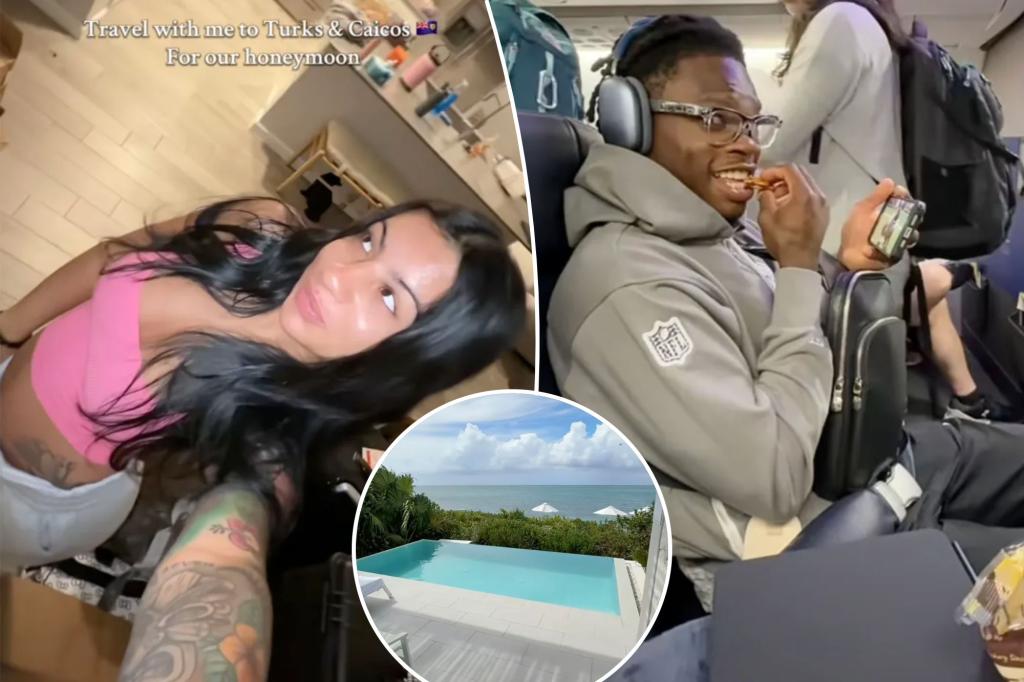 Travis Hunter’s wife gives intimate look at couple’s honeymoon