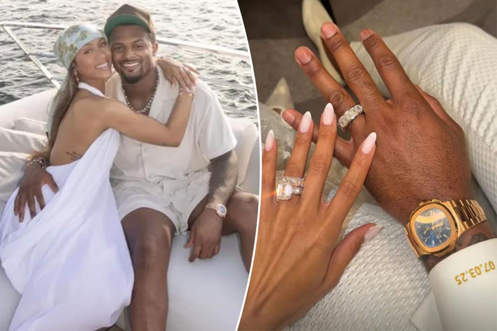 Deshaun Watson and girlfriend Jilly Anais flash diamond wedding bands after tying the knot