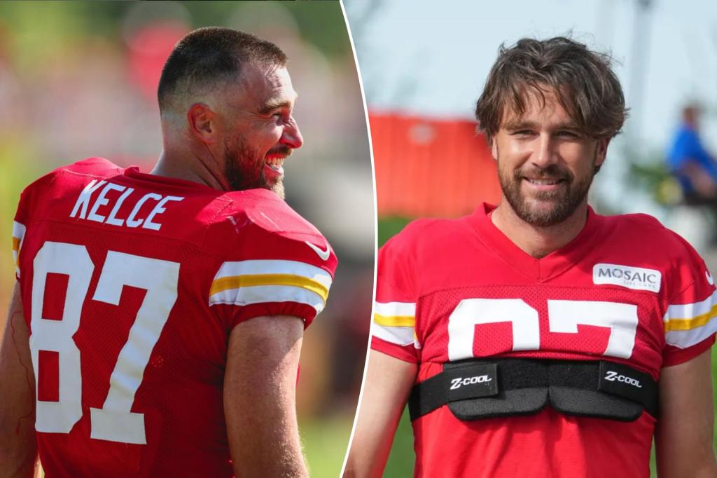 Travis Kelce debuts dramatic haircut at Chiefs training camp