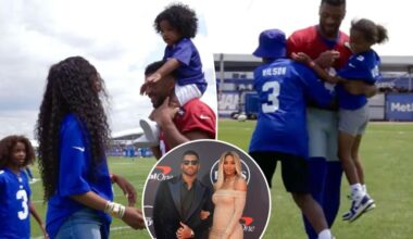 Ciara making her presence felt as Russell Wilson opens Giants training camp