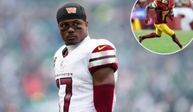 Terry McLaurin arrives at Commanders camp with ankle injury