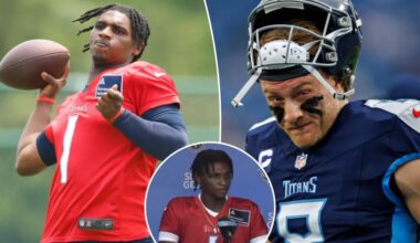 Cam Ward's reaction to Will Levis' season-ending injury goes viral