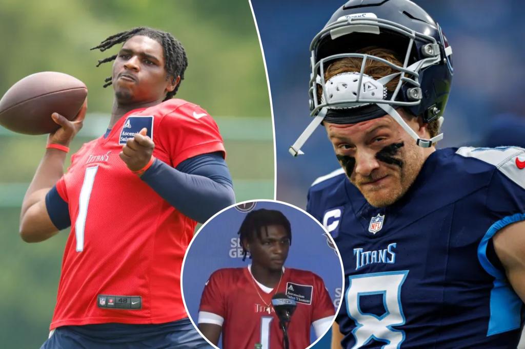 Cam Ward's reaction to Will Levis' season-ending injury goes viral