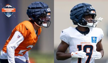 CB Riley Moss embraces physicality, challenge of playing opposite CB Pat Surtain II; WR Marvin Mims Jr. talks momentum and depth at receiver