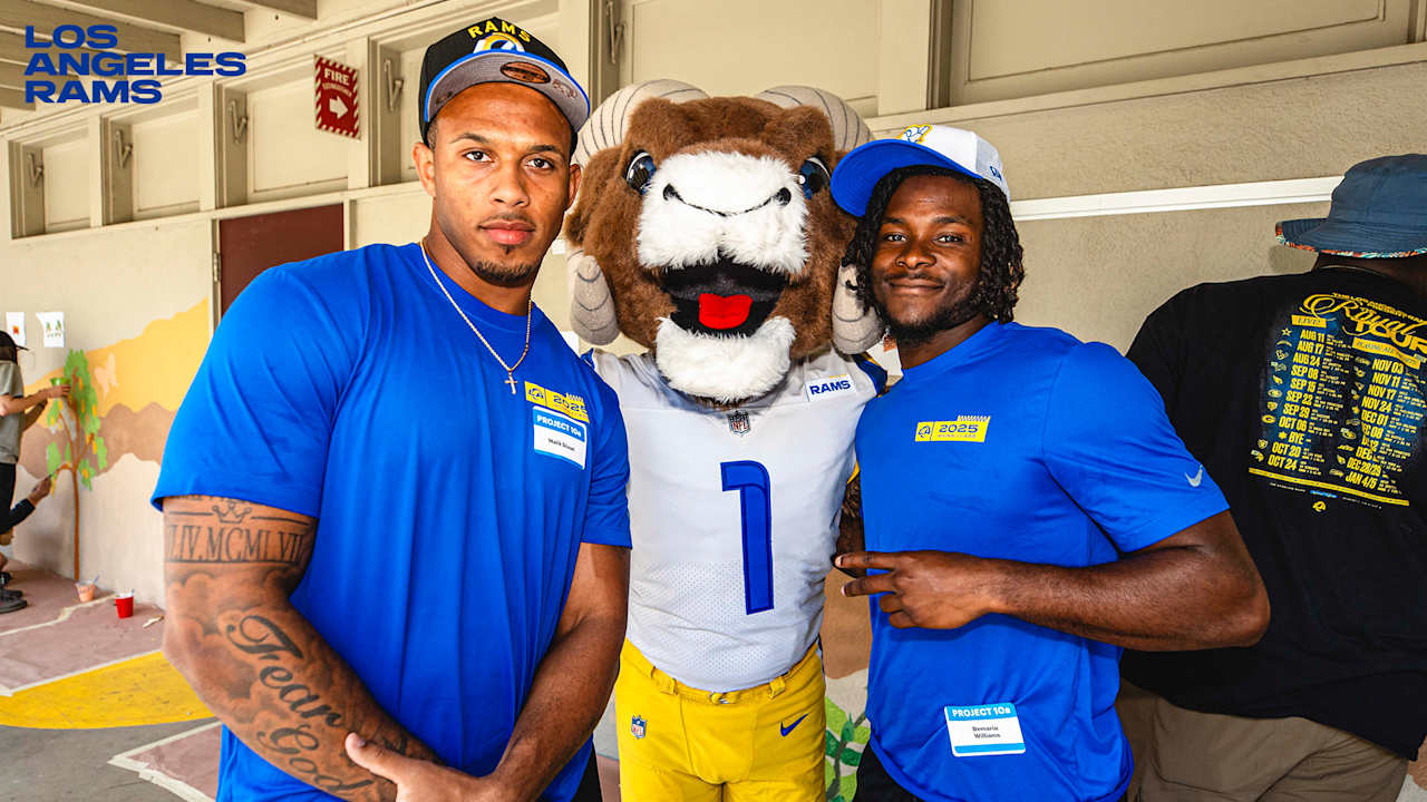 Rams Community | 2025 Rookie Class including tight end Terrance Ferguson, outside linebacker Josaiah Stewart and inside linebacker Chris "Pooh" Paul Jr., embark on community tour to get to know Los Angeles